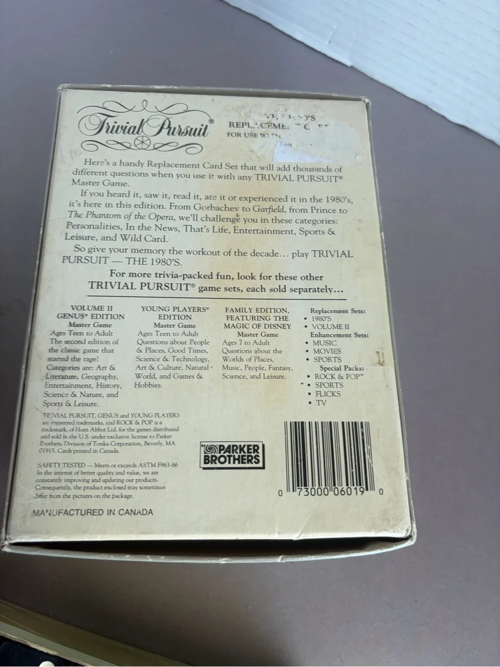 Trivial Pursuit 1980s Replacement Card Set - plus vintage dominoes and phase 10